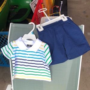 2 piece shorts with polo shirt set